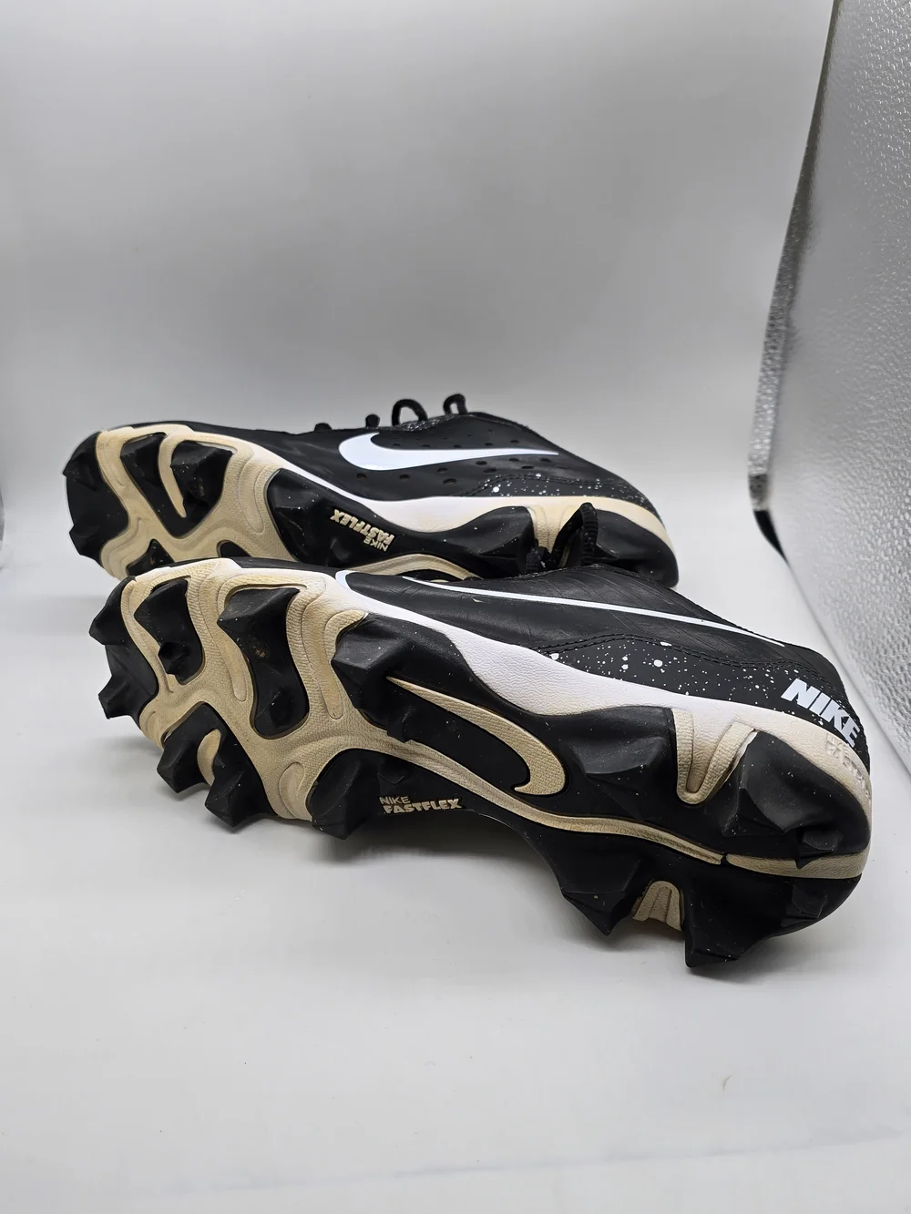 Nike Black & White Splatter Alpha Huarache Keystone Baseball Cleats Size 7